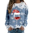 thumbnail image 1 of Gibobby Sudadera de Navidad para mujer Suéteres casuales de Navidad para mujeres adolescentes y niñas de manga larga con cuello redondo sudadera de Navidad(Azul,XG), 1 of 4