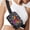 Waist bag003A, variant on Unisex Adjustable Fanny Pack, Butterfly Letter Print Star Pattern Waist Bag, Polyester Crossbody Belt Bag for Travel, Shopping, Daily Use, Black