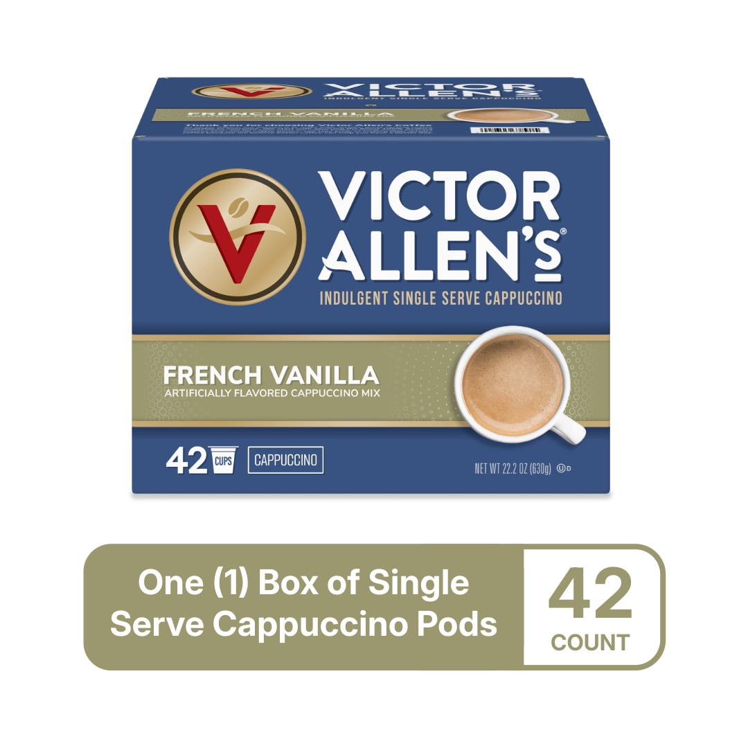 Victor Allen's Coffee French Vanilla Cappuccino, 42 Count, Single Serve Cups for Keurig K-Cup Brewers