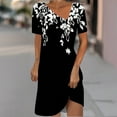 thumbnail image 5 of Robe à Manches Courtes pour Femmes, Robe d'Été Décontractée pour Femmes, Robe Imprimée à Manches Courtes Col Rond Mi-Mollet, Robe à Manches Courtes, 5 of 5