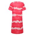 thumbnail image 4 of Susanny Plus Size Party Dresses for Women Shift Striped Short Sleeve T Shirt Dresses 2023 Casual Midi V Neck Knee Length Womens Sun Dress Red M, 4 of 8