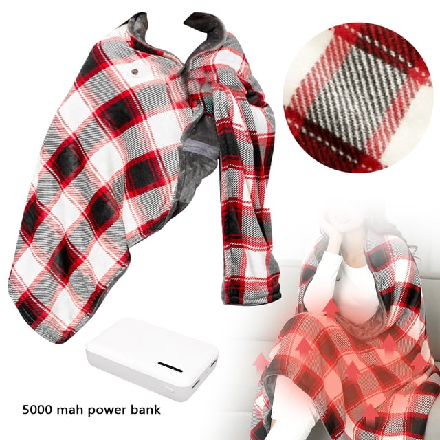 BotaniNest Multifunctional Blanket Heated Shawl USB Heated Shawl Warm Blanket Heated Mat Plus + 5000mAh Power Bank