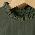 thumbnail image 4 of OGLCCG Girls Lantern Long Sleeve Dress Kids Flowy Pleated Crewneck A-Line Fall Dresses Birthday Princess Dress(Army Green,7-8 Years), 4 of 7