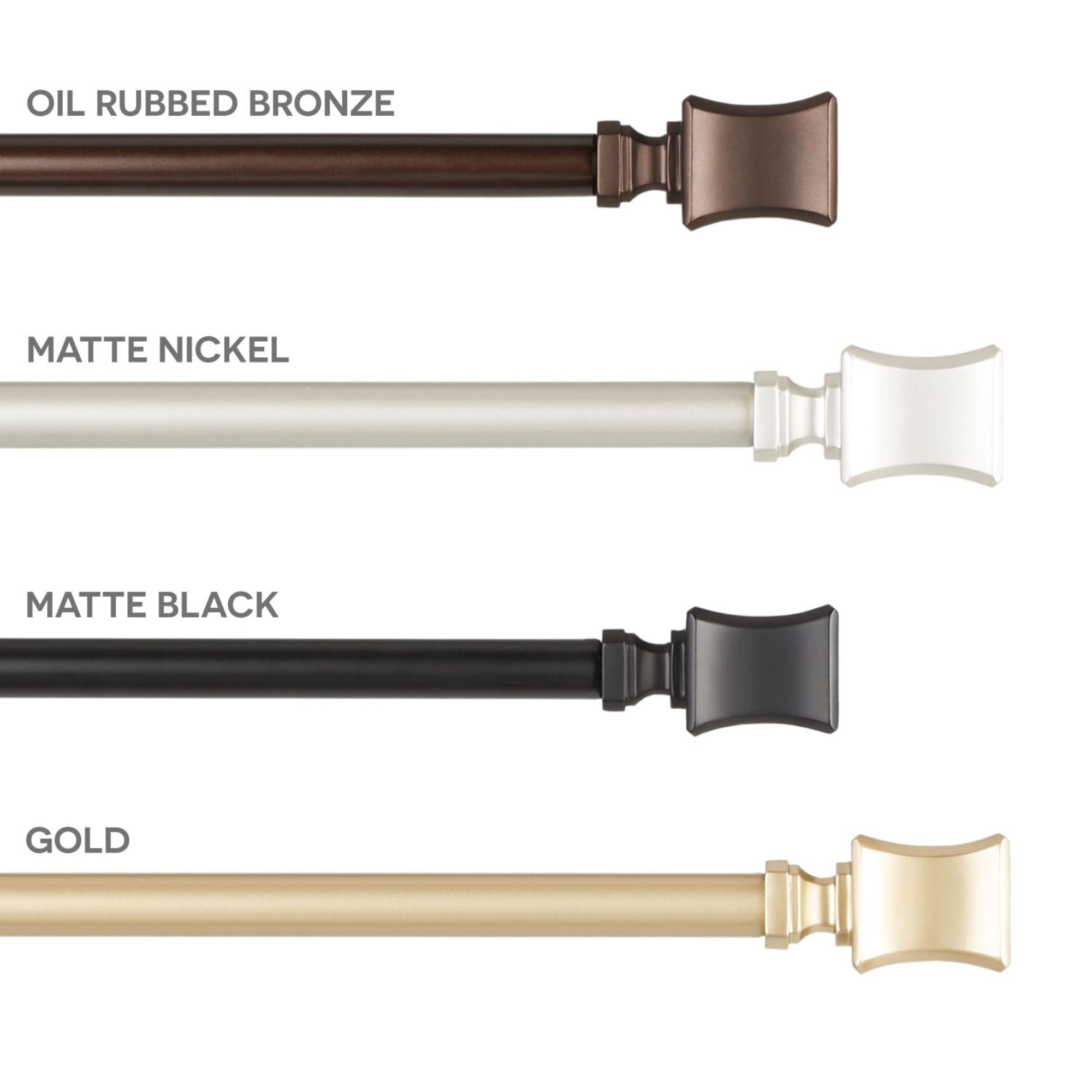 Exclusive Home Loran 1" Window Curtain Rod and Finial Set, Adjustable 36"-72", Oil Rubbed Bronze