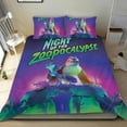 thumbnail image 1 of Noche del Zoopocalipsis Conjunto de sábanas temático, trío de piezas, cómodo y amigable con la piel, diseño único, regalo de decoración para el hogar para familiares, amigos y fans, 90 cm * 190 cm, 1 of 6