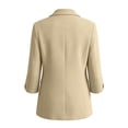 thumbnail image 5 of Sheghy Casual Blazer for Women, Solid 3/4 Sleeve Collared Shirt with Buttons & Pockets Khaki M, 5 of 5