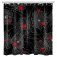 thumbnail image 2 of HVEST Spider Web Shower Curtain for Bathroom Decor,Red Spider Halloween Bathroom Curtain with Hooks,Scary Holiday Polyester Fabric Bath Decor Accessories,70x69 Inches, 2 of 6