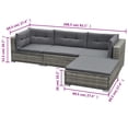 thumbnail image 4 of vidaXL 5 Piece Garden Lounge Set with Cushions Poly Rattan Grey, 4 of 4