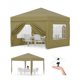 thumbnail image 1 of QinaQin Gazebo plegable de 3 x 3 m con 4 paredes laterales, incluye estacas, cuerdas, sacos de arena y bolsa con ruedas para fiestas o jardín, 1 of 9
