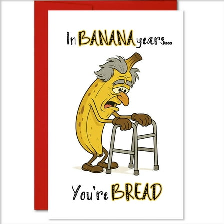 Funny Birthday Card for In Banana Years 5.3 x 8 Made in USA by MegaCalendars