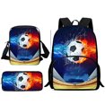thumbnail image 1 of Mochila deportiva de fútbol para niños y niñas, Juego de 3 piezas, bolso de hombro, estuche para lápices, mochilas escolares de gran capacidad, el mejor regalo, 1 of 4