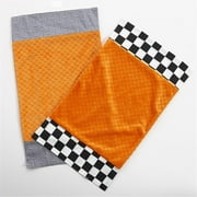 One Grace Place Teyo's Tires Burp Cloth, Black, White, Grey, Orange