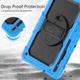 thumbnail image 7 of Case for Samsung Galaxy Tab S8 Plus/S7 FE/S7 Plus 12.4 Inch with Screen Protector, 360 Degree Rotating Kickstand Hand Strap Heavy Duty Shockproof Cover with Shoulder Strap, Sky Blue, 7 of 7
