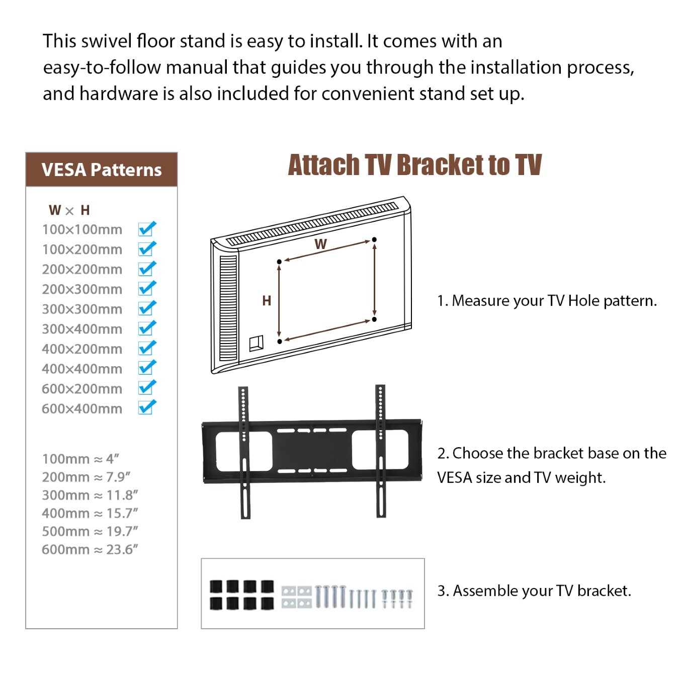 OUFAN TV Stand for TVs up to 65 Inch, Entertainment Center with Open Storage Shelves, TV Media Console Table for Living Room, Bedroom, Brown