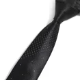 thumbnail image 2 of Yongchuantie Men's Slim Necktie Black Striped with White Dot Geometric Pattern 2.36 Inches Plaid Ties, 2 of 7