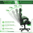 thumbnail image 5 of Luxvie Gaming Chair with Footrest High Back Office Chair with Headrest&Massage Lumbar Support Swivel Ergonomic Gaming Chair for Adults, Green, 5 of 10