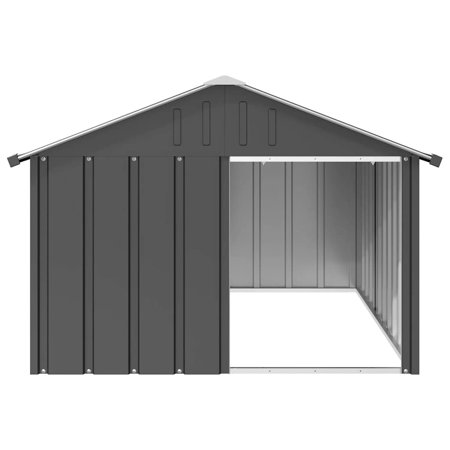 vidaXL 犬小屋 アントラシート 116.5x153x81.5 cm 亜鉛メッキ鋼動物 ペット用品 ペット用品 犬用品 ドッグハウス 代引不可