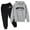 Dark Gray, variant on Kids' Autumn Winter Hoodie Pullover Set, Letter Print Long Sleeve Sweatshirt & Sweatpants 2-Piece Outfit, Sizes 3-14