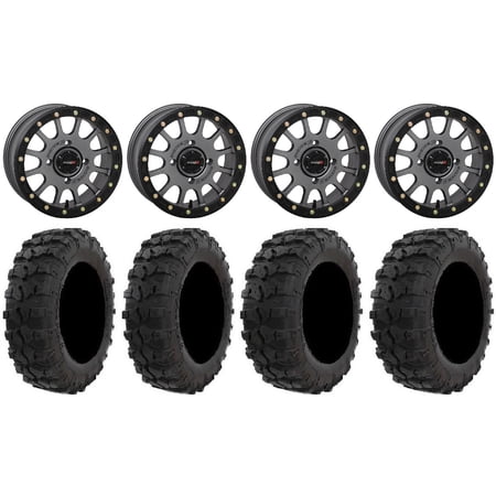 System 3 SB-5 Grey 14 Wheels 26 Dual Threat Tires Polaris RZR XP 1000 / PRO XP / Ranger XP 900/1000