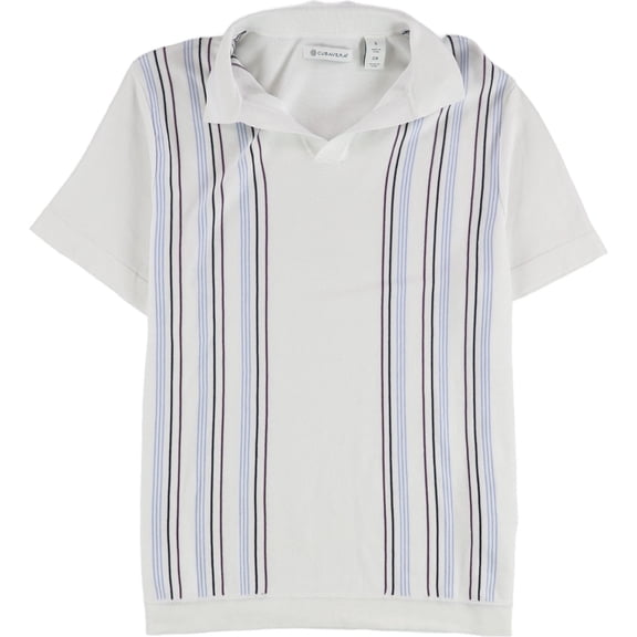 CubAvera Mens Striped-Panel Polo Shirt, Multicoloured, Small