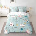 thumbnail image 2 of Homewish Lovely Cat 7 Pieces Bedding Comforter Set,Cute Cartoon Kitten Full Bedding Set,Pet Lovers Fitted Sheet Flat Sheet For Men Women,Luxury Bedroom Decor Reversible, 2 of 8