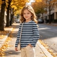 thumbnail image 6 of Ashirexll Girls Long Sleeve Shirts Gradient Striped Print Long Sleeve Casual Top for Big Girls 3-14 Years, 6 of 7