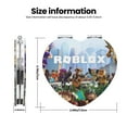thumbnail image 3 of Qekee Roblox Print Compact Makeup Mirror Folding Mini Pocket Mirror Portable Hand Mirror Double-Sided 2 x 1x Magnification for Woman Girls-Heart Shape, 3 of 9