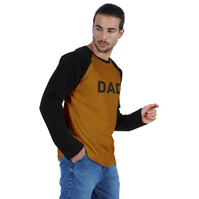 Inkmeso T-Shirt Raglan à Manches Longues pour Hommes Graphique Dad3 T-Shirt pour Père de 3 Enfants