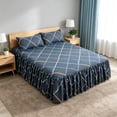 thumbnail image 4 of Gumesh 3-Piece Ruffled Bed Skirt Set, Anti-Wrinkle, Multiple Sizes, Smooth & Comfortable, Soft Microfiber Bedding Set with Pillowcase, Elegant Bed Sheet Set for Bedroom Decor (Gray,59×79in), 4 of 9