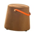 thumbnail image 1 of Abbracc Portable Round Ottoman Changing Shoes Stool Bench with Handle Space-Saving Solid Brown, 1 of 9