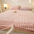 thumbnail image 4 of Hiroekza Premium Rabbit Plush Velvet Queen Size Fitted Bed Sheet - Winter Warmth, 360° Wrap, Double-Sided Edging (180x200cm) Pink, 4 of 5