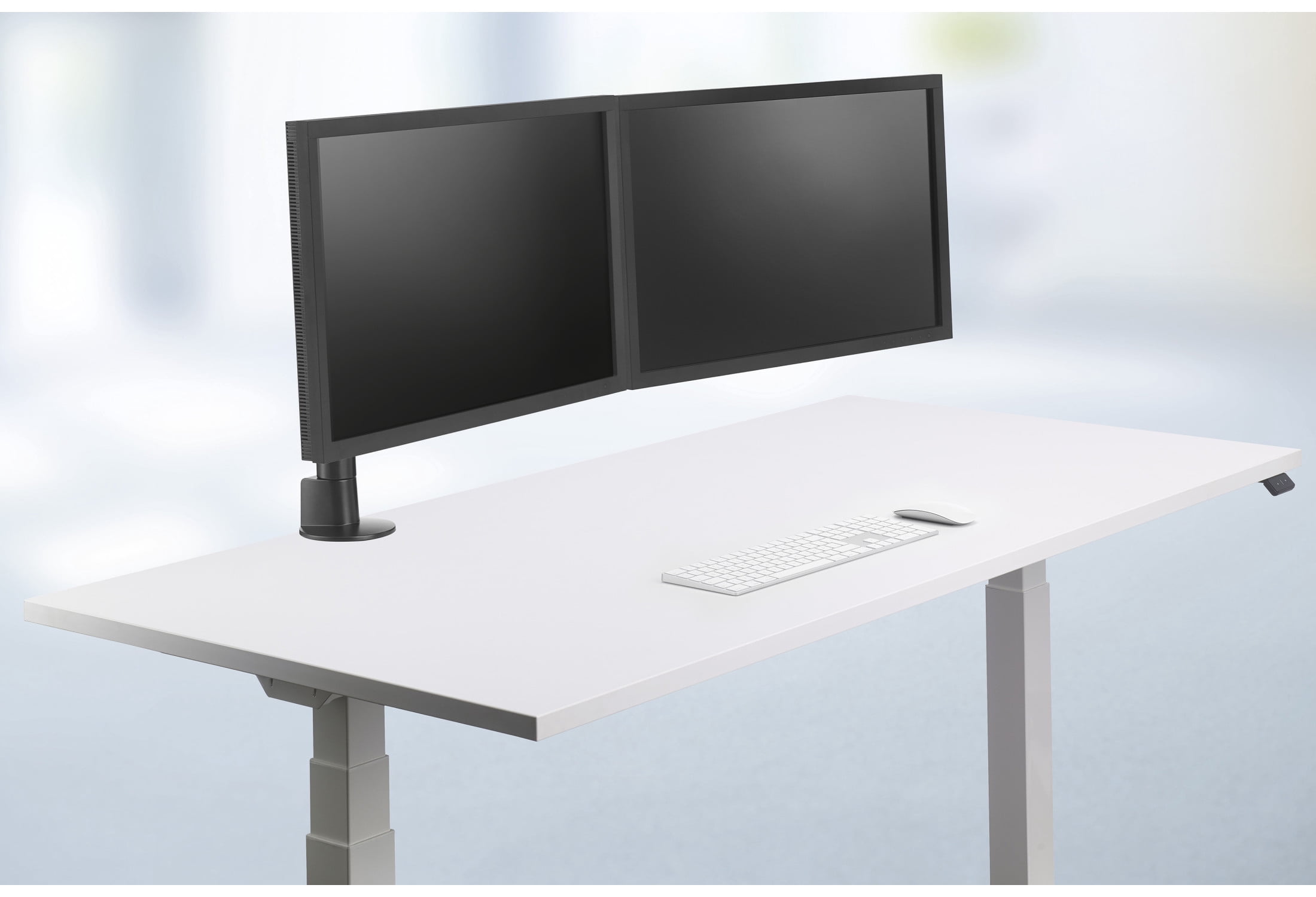 Novus CLU Plus X2 c HD Monitor Arm Set for 2 Screens, Easy Alignment, 3-in-1 Mount, Black