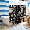 thumbnail image 6 of No Hook Shower Curtain, Coffee Black Waterproof Fabric Shower Curtains for Bathroom, Brown Beans Cup Dessert Drink Monochrome Long Bathroom Curtain with Mesh Top Window for Home Hotel Bathtub 72"x84", 6 of 9