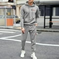 thumbnail image 2 of fheaev Sweatsuits for Men 2 Piece Hoodie Men'S Jogging Tracksuit Set Casual Athletic Running Sports Suits Drawstring Long Sleeve Outfit Pullover Suit Set, 2 of 7