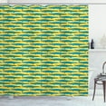 thumbnail image 1 of Ambesonne Gator Shower Curtain, Repetitive Crocodile Pattern, 69"Wx84"L, Teal Mustard, 1 of 3