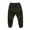 thumbnail image 4 of Chiccall Mens Cargo Pants Casual Stretch Elastic Waist Tapered Jogger Outdoor Hiking Work Pants Multi Pockets Green 2XL, 4 of 8