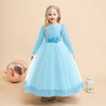 thumbnail image 2 of newwalpole Girls Velvet Christmas Dress for Girls Long Sleeve Velvet Sequin Tutu Winter Party Holiday Dress Sky Blue for Size 7-8 Years, 2 of 9