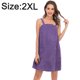 thumbnail image 2 of Vestido de toalla para baño/ducha para mujer con cierre de correas, envolturas corporales ligeras hasta la rodilla, 2 of 5