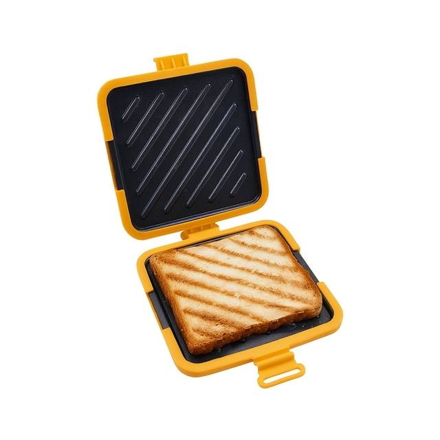 Microwave Sandwich Maker Pan - Non-Stick, Food-Grade Iron, Compact Design - Ideal for BBQ, Sausages, Chicken Wings, Steaks, and More