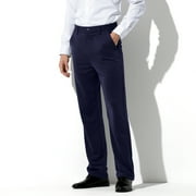 Mens Stretch Dress Pants Flat Front Business Casual Pants Classic Fit Lightweight, Navy Blue