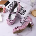 thumbnail image 6 of Kushyshoo Pink Girls Dress Shoes Mary Jane 1.5in Low Heel Pumps Wedding Party Princess 2M, 6 of 7