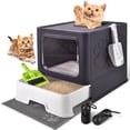 thumbnail image 1 of Caja de arena para gatos Homagico, plegable, extra grande, con alfombrilla, 1 of 6