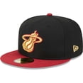 thumbnail image 3 of Men's New Era Black/Red Miami Heat Gameday Gold Pop Stars 59FIFTY Fitted Hat, 3 of 6