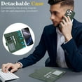thumbnail image 5 of Compatible with MagSafe for iPhone 14 Pro Max Wallet Case Magnetic Card Holder, RFID Blocking 2 in 1 Detachable Kickstand Retro PU Leather Shockproof Classic Folio Case for Women Men,Green, 5 of 9