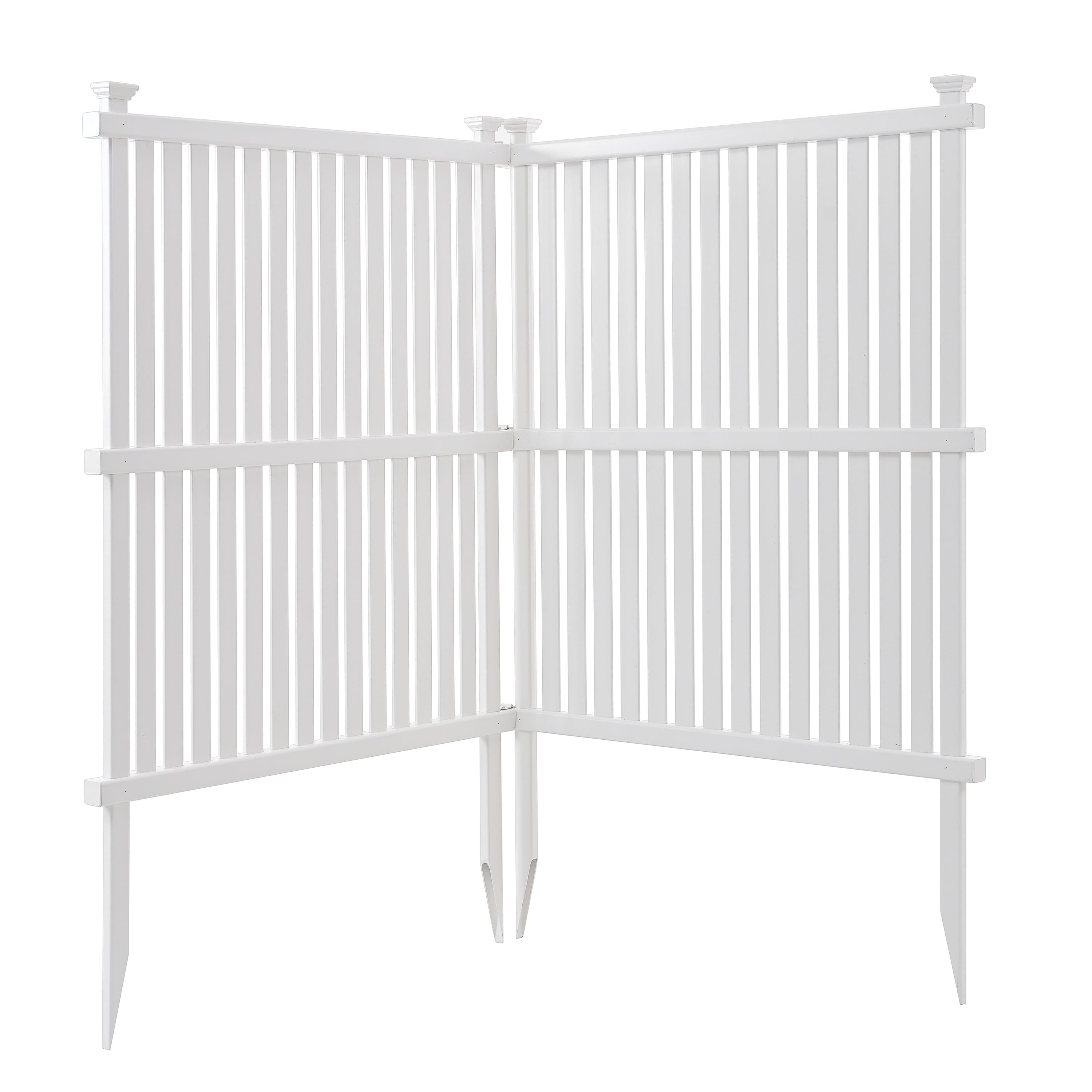 Outdoor Privacy Screen Panel Set, Shield Barrier for Air Conditioner and Trash Can in Patio Garden, White