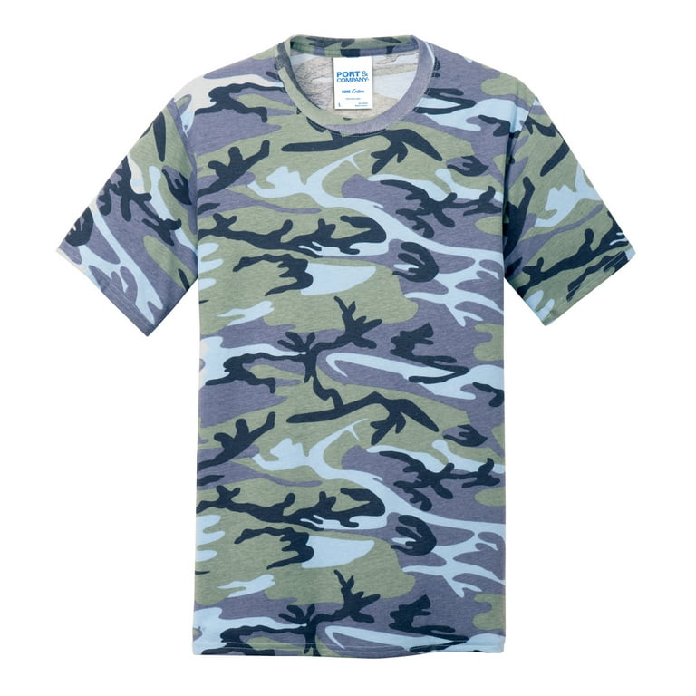 Mafoose Men's 5.4-oz 100% Cotton Tee Shirt Woodland Blue Camo 3XL