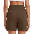 thumbnail image 4 of Only Moment Shorts for Women Polyester,Spandex Ankle Golf Pants Pull On Business Casual Travel Dress Pants with Pockets Yoga Shorts for Wowomen Coffee,M, 4 of 8