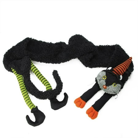 64" Black and Orange Extra Soft Kitty Cat Witch Halloween Novelty Scarf