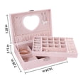 thumbnail image 4 of LSLJS Jewelry Box with Lock and Mirror Jewelry Organizer Storage Case with 2-Layers Display for Earrings Bracelets Rings Watches, Jewelry Boxs, 4 of 6