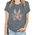 thumbnail image 1 of RKSTN Hauts pour Femmes Tendance 2024 Décontracté Ample Pâques Graphique Imprimé Blouse Hauts Mode Été Col Rond Manches Courtes T-shirt, 1 of 4